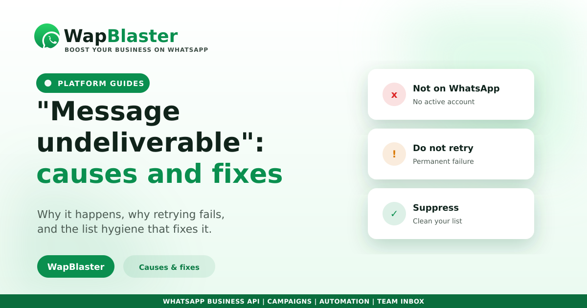 WhatsApp "Message Undeliverable" Error: Causes and Fixes (2026)