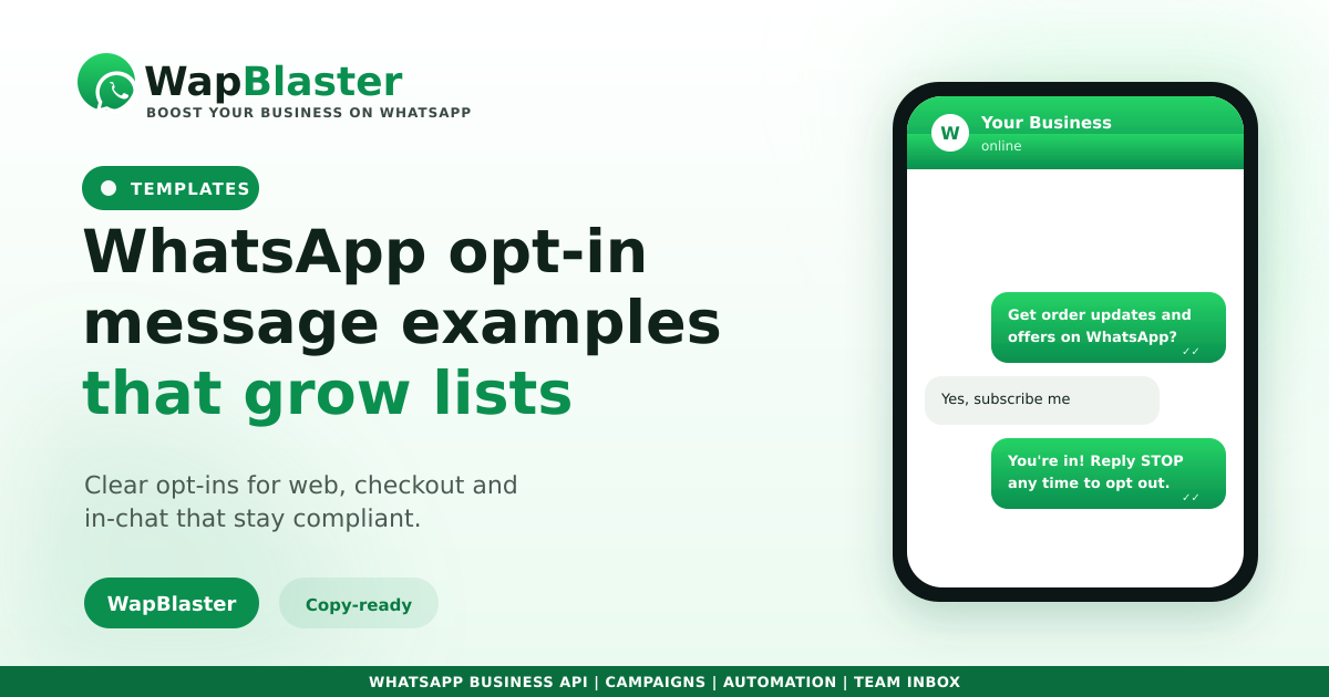 WhatsApp Opt-in Message Examples That Grow Your List (2026)