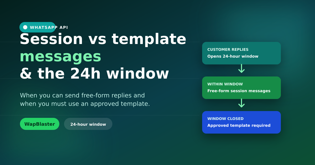 WhatsApp Session vs Template Messages: The 24-Hour Window Explained (2026)