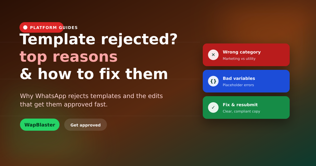 WhatsApp Template Rejected? Top Reasons and How to Fix Them (2026)