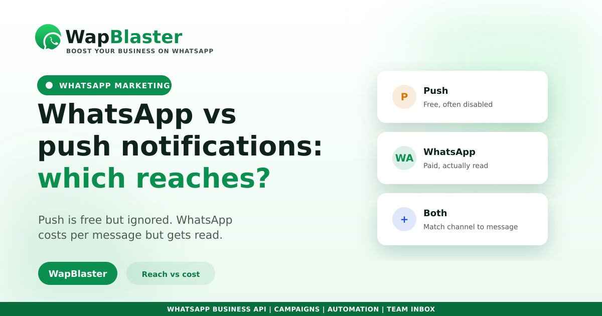 WhatsApp vs Push Notifications: Which Reaches Users in 2026?